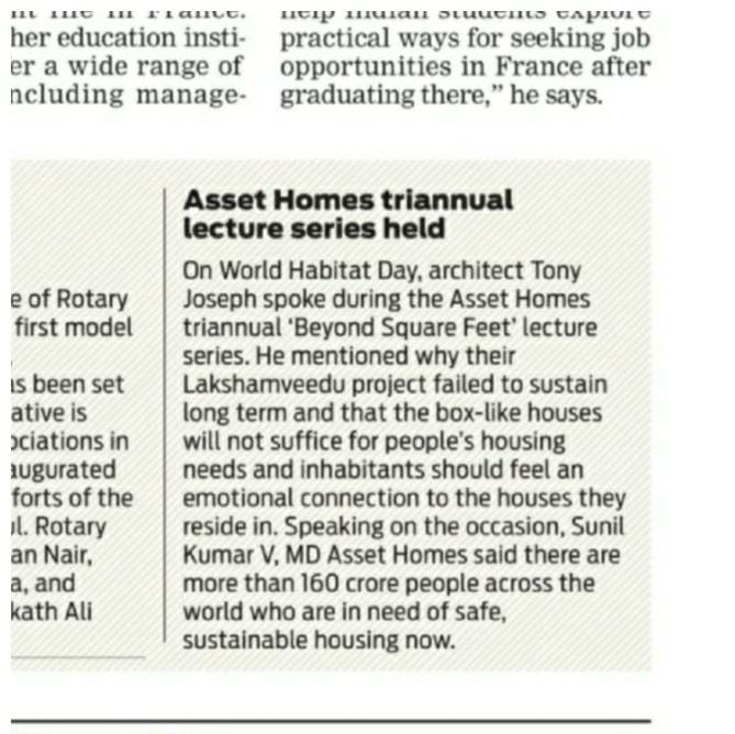 Asset Homes triannual lecture series held