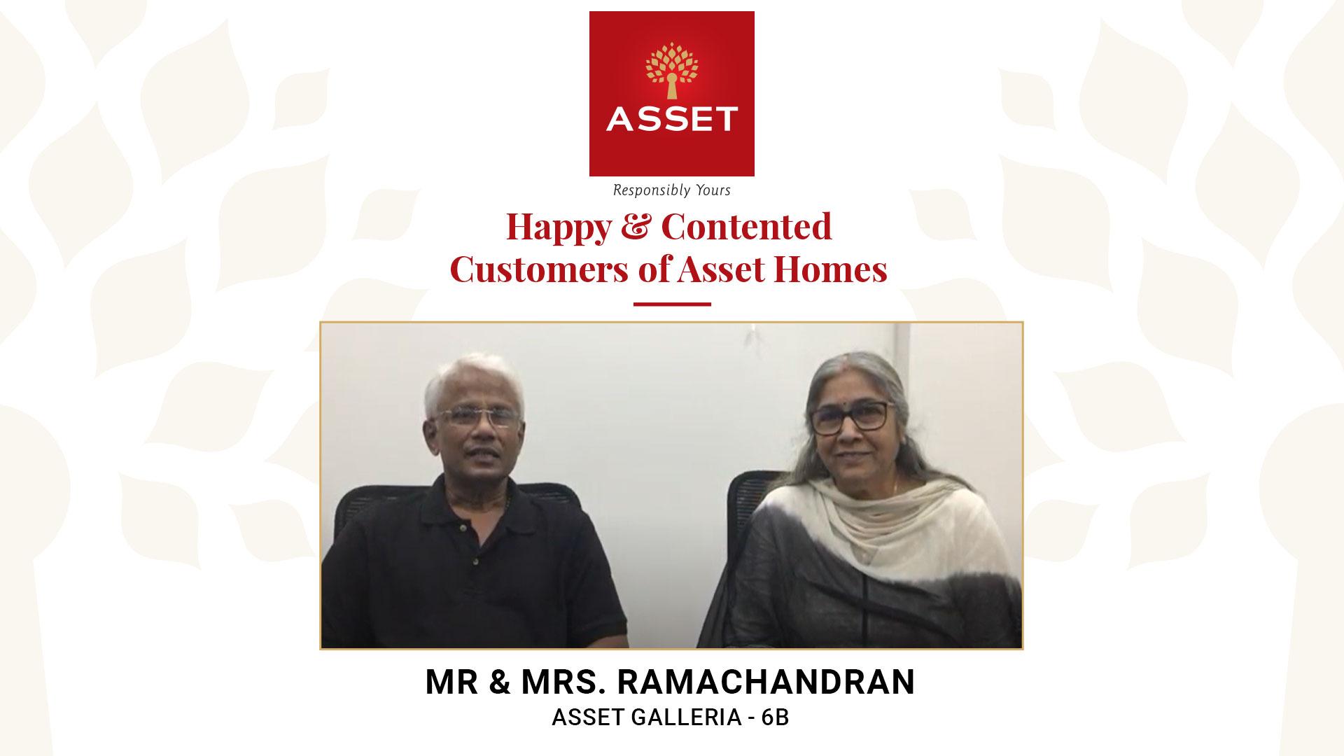 Mr & Mrs. Ramachandran, Parents of Mr. Sekhar Kothanath, Asset Galleria – 6B