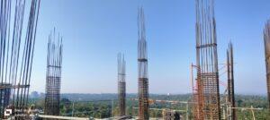 10th floor column reinforcement work is on progress
