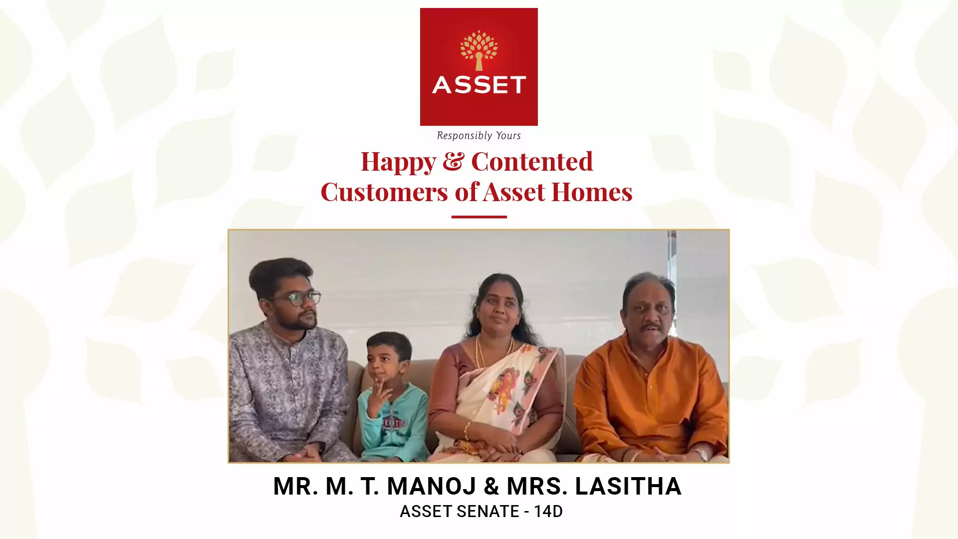 Mr. M. T. Manoj & Mrs. Lasitha, Asset Senate – 14D