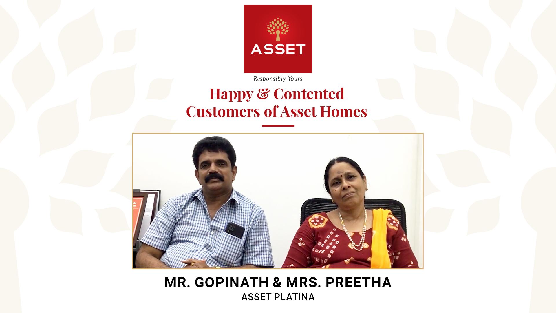 Mr. Gopinath & Mrs. Preetha – Asset Platina – 2A